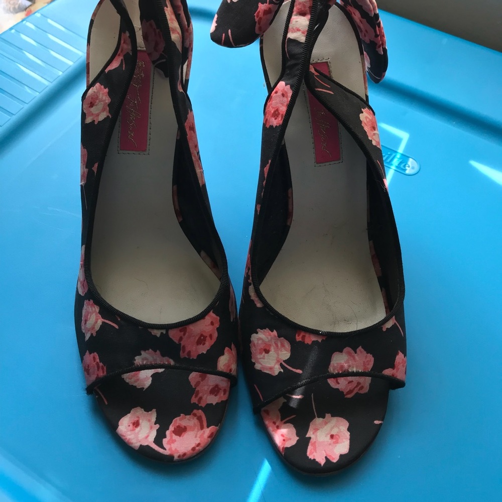 Betsey Johnson floral wedges